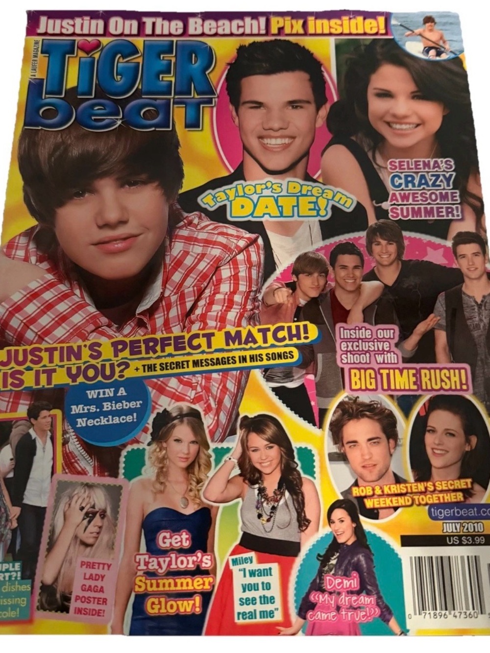 Tiger Beat Magazine July 2010 Justin Bieber